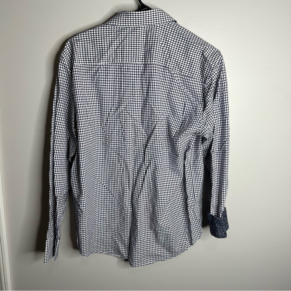 Men’s Quieti Size Medium Long Sleeve Geometric‎ Paisley Flip Cuff Button Shirt - Picture 5 of 5